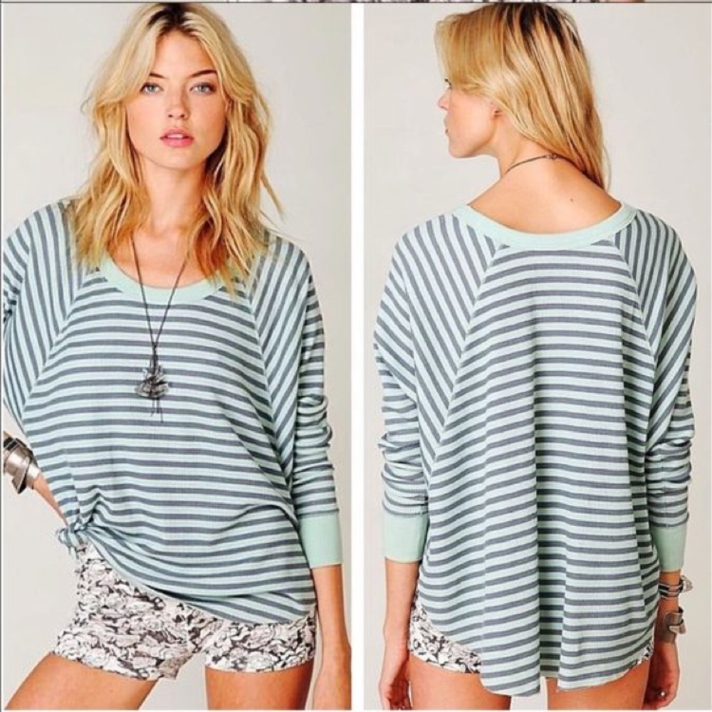 Free People • Love Bug Thermal Striped Top